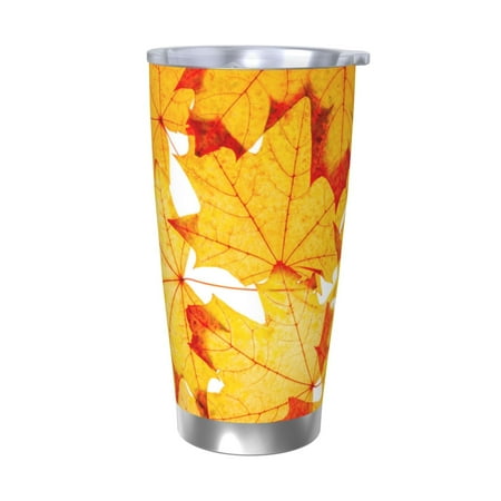 

Goofa Autumn Maple Leaves for 20 oz Skinny Tumbler Stainless Steel Coffee Mug Slim Vacuum Insulated Travel Cup Car Cup-Without Straw