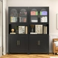 thumbnail image 5 of Metal Kitchen Pantry Storage Cabinet，75" Tall Storage Cabinets with 4 Doors and Adjustable Shelves ，Black Hutch Cabinet with Microwave Stand,Large Kitchen Cupboard for Dining Room, 5 of 7