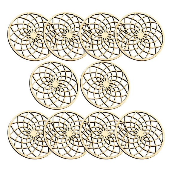 PENIKOKO 10Pcs Wood Trivet Pads for Home Use Heat Resistant Hot Pot Holders Khaki