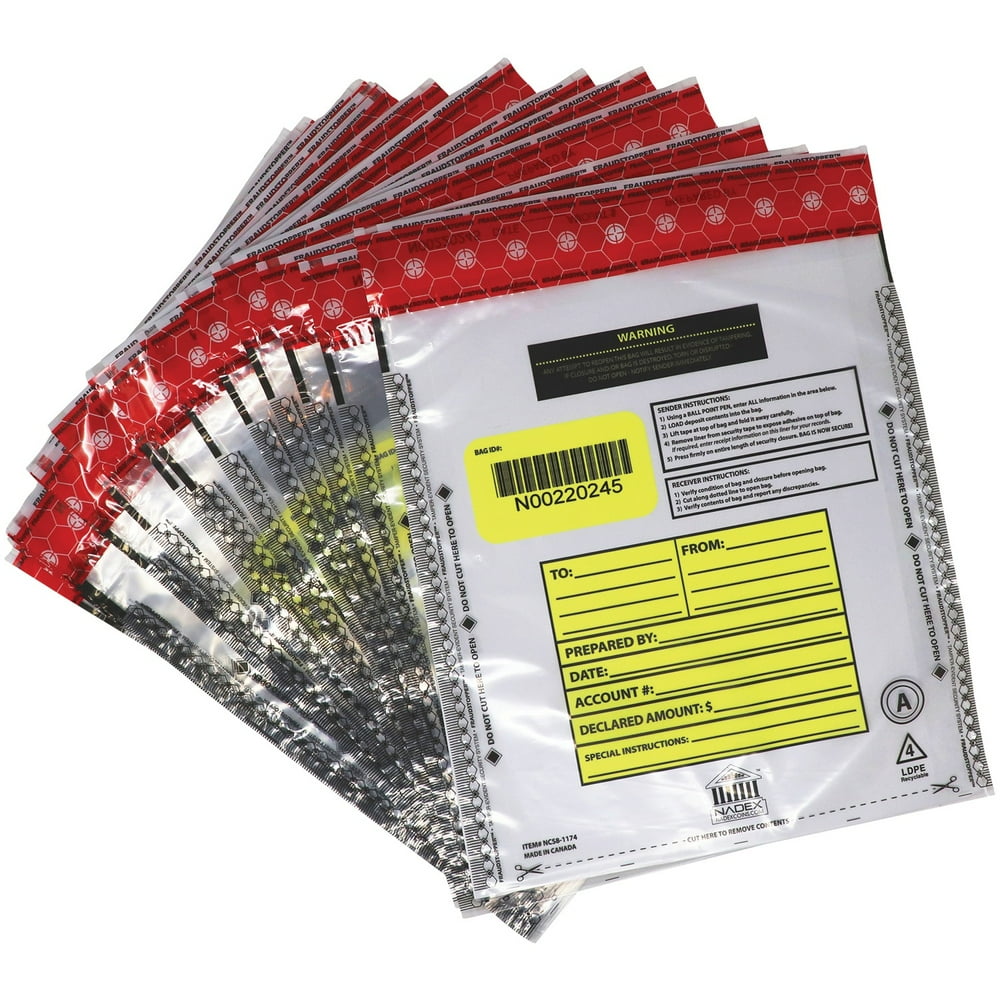 Nadex Coins NCS81182 TamperEvident 9Inch x 12Inch FRAUDSTOPPER Bank Deposit Bags (100 Pack