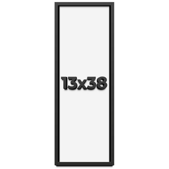 13x38 Shadow Box Frame Black | 1 inches Deep Real Wood Contemporary Shadowbox Display Frame | UV