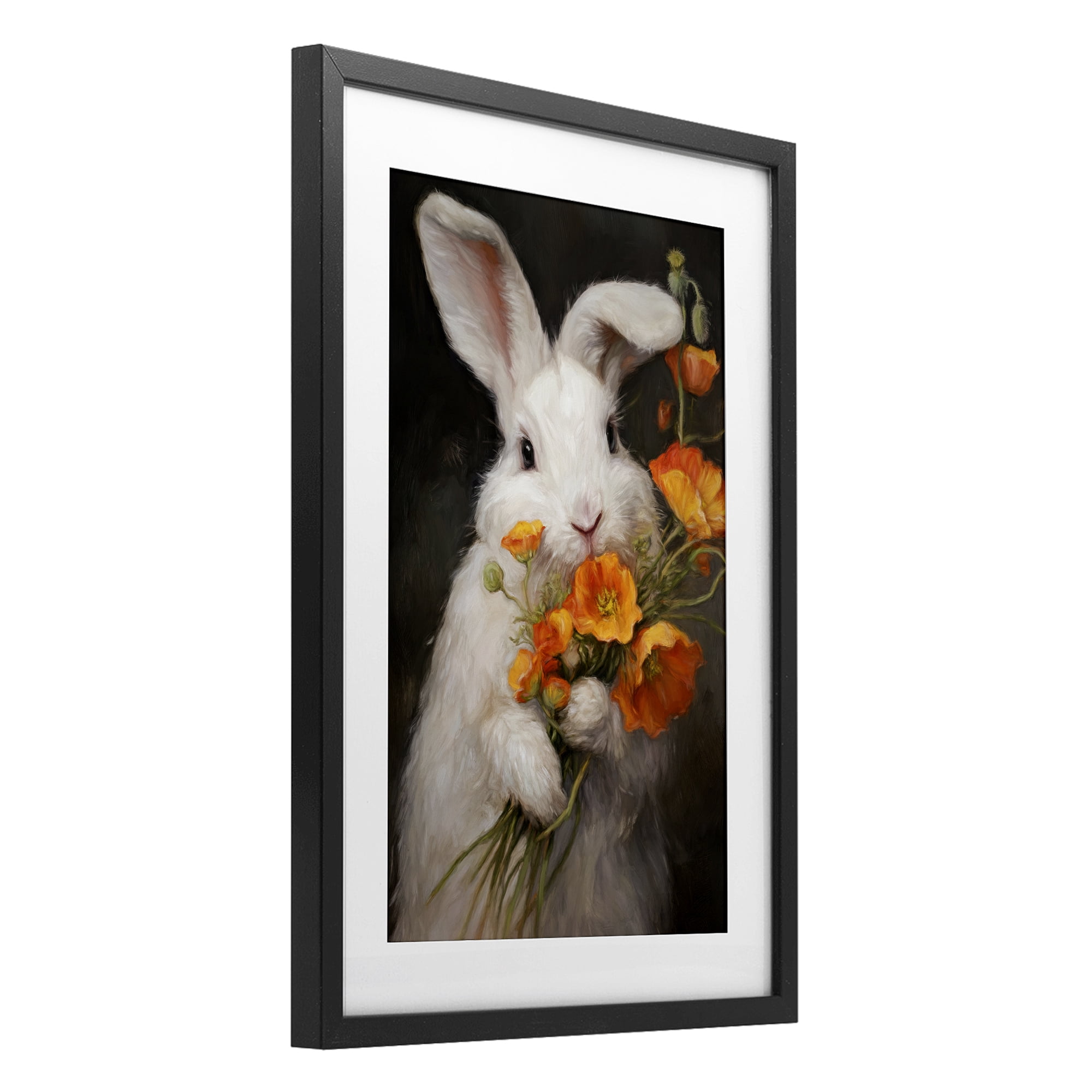 Stupell Industries Floppy Loves Her Poppies Black Framed Print Under Glass, design by Tina LeCour