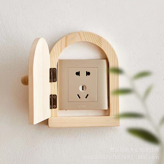 Solid Wood Cover | Wall-Mounted Switch Plate Protector | Child Proof Electrical Socket Cover | Decorative Frame for Home Safety | 5.7x1.85x0.47 inch