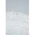 thumbnail image 6 of TinyCribz Chic White Sheer Lace Top for Women – Ruffled Round Neck Long Sleeve Vacation Blouse XL, 6 of 10