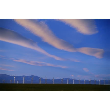 Wind Turbines Design - Wind Turbines Pincher Creek Alberta Stretched Canvas - Mike Grandmaison Design Pics (18 x 11)