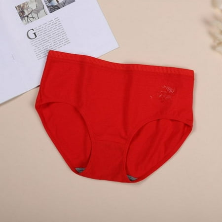 

Female Briefs Women Panties Cotton Underpanties Lady Middle Waist Briefs Comfortable Elastic Underwear Moisture Absorption Briefs