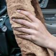 thumbnail image 2 of FH Group Cozy Soft Fluffy Fuzzy Universal Fit  14.5"-15.5" Plush Doe16 Faux Fur Steering Wheel Cover for Car, SUV, Van, Truck - Beige, 2 of 6