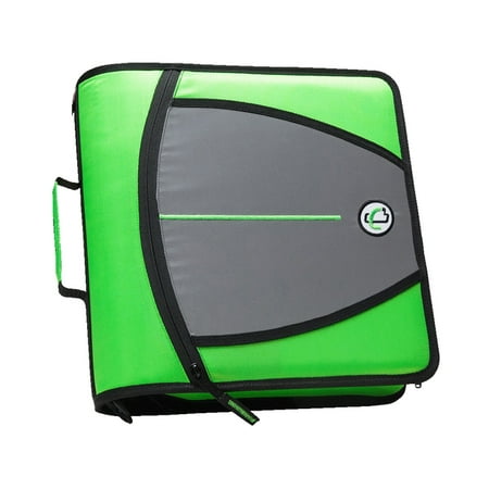 Case-It Mighty Zip Tab O-Ring Binder, Green, 3 Inches