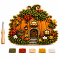 thumbnail image 2 of Whimsical Village 3D Fabric Poke Art Kit, Cottagecore DIY Fabric Craft Kit for Adults, No Sew Embroidery Art with Poke Tool, Fantasy Village Handmade Wall Decor Gift, 2 of 6