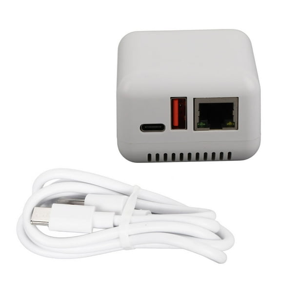 ZOUSSIQI USB 2.0 Network Print Server 5V LAN Print Share Server Wireless Print Server for Windows XP for Android for Linux 3.4 100‑240V UK Plug EL225#46943