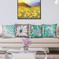 thumbnail image 6 of Teal Pillow Covers 18x18 Set of 4 Teal Decorative Throw Pillow Cover for Couch Modern Daisy Pillows Case for Living Room Cushion Bed Outdoor Home Decor, 6 of 6