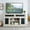 White, variant on MDQMD Cherry Farmhouse TV Entertainment Center with Sliding Door for Storage,TV Stand with 2 Doors and Open Shelves,Console Table for Living Room