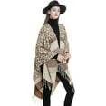 thumbnail image 4 of ZhangBaoLin Women Shawl Wrap Cardigan Poncho Cape Open Front Long Sweater Coat Leopard Travel Office Blanket, 4 of 6