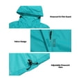 thumbnail image 5 of Mapamyumco Women's Rain Jacket Waterproof Hooded Outdoor LightWeight Rain Shell Coat Packable Scuba Blue XS, 5 of 7