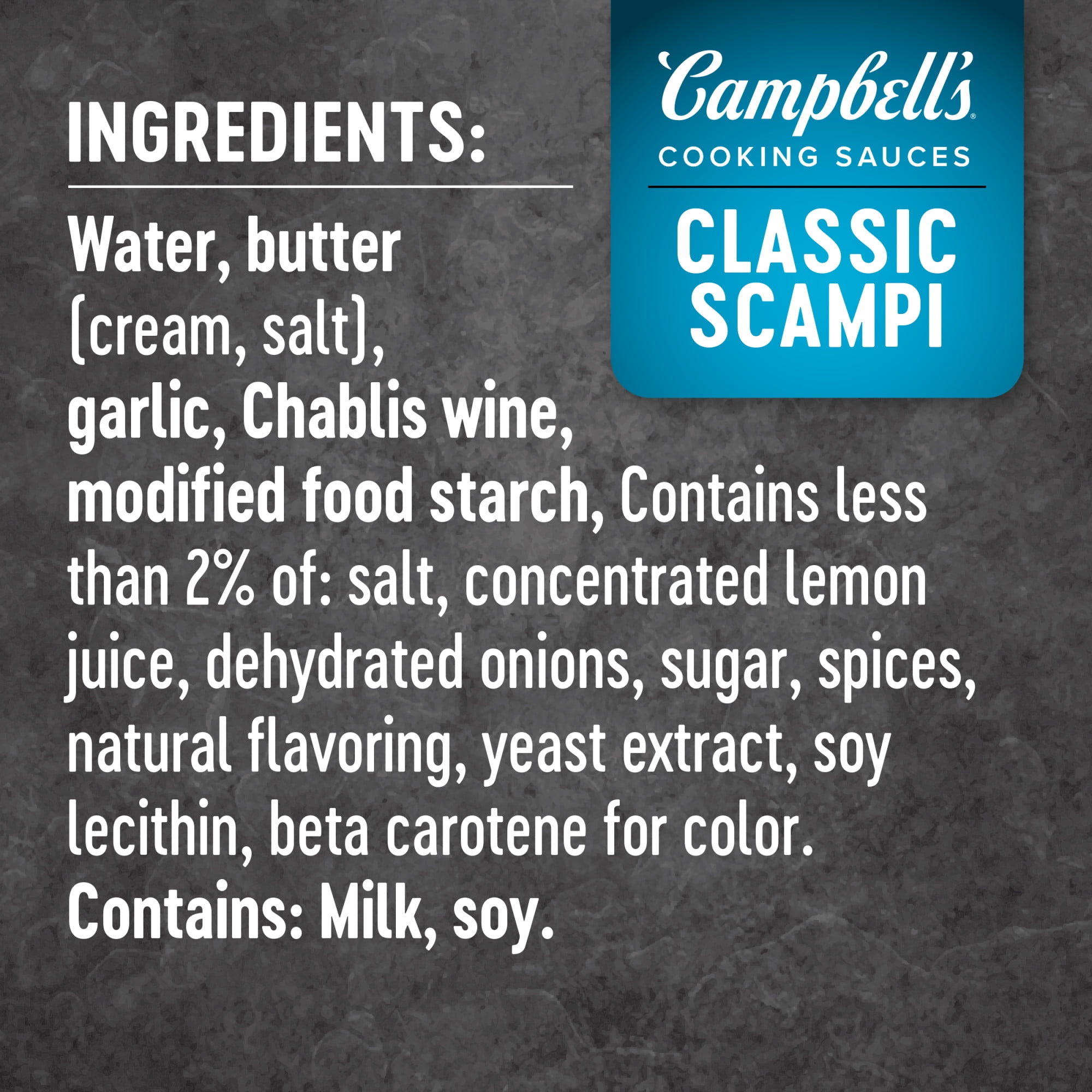 Campbell's Cooking Sauces, Classic Shrimp Scampi Sauce, 11 oz Pouch
