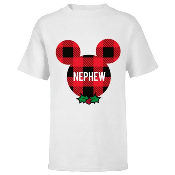 Disney Mickey Mouse NEPHEW Holiday Family - Short Sleeve T-Shirt for Kids - Customized-White
