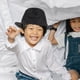 thumbnail image 3 of Niños Fedora Hats Gentleman Kids Baile Rendimiento Sombrero para la circunferencia de la cabeza de 58 cm (Negro), 3 of 6