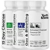 Youth & Tonic Natural Colon Cleanser for Bloating Detox with Senna Enzymes Activated Charcoal 96 Caps