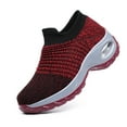 thumbnail image 6 of Rokment Womens Air Cushion Orthopedic Walking Shoes with Arch Support Comfortable Knit Slip on Socks Nursing Work Sneakers for Plantar Fasciitis Red Size 8, 6 of 7