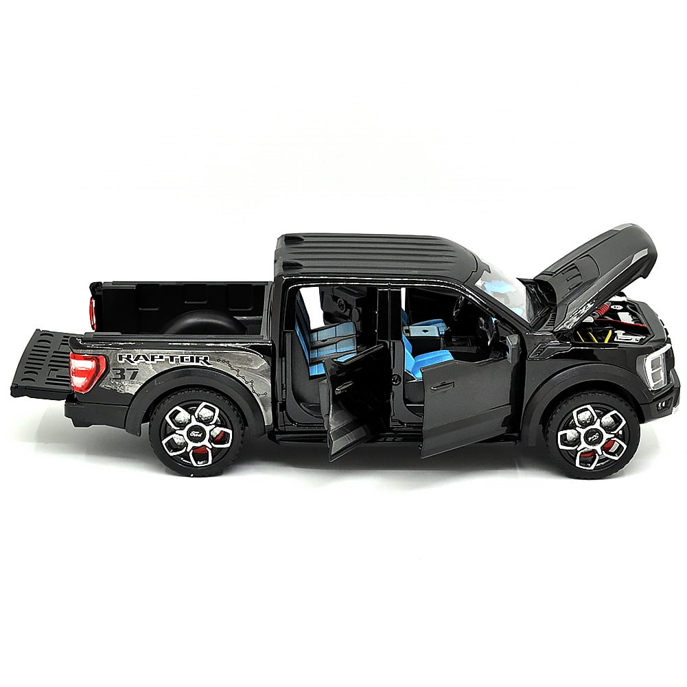 1: 20 Suitable for Ford Raptor F150 alloy die-casting metal car model, with sound, light and rebound functions, children's toy car collection, boys' birthday gift