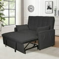 thumbnail image 6 of 61-inch fabric sofa bed, stable with double iron reinforced structure & 400-500 lbs capacity, 6 of 9