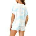 thumbnail image 3 of Unique Bargains Women's Dye Print Pajama and Shorts 2pcs Lounge Sleepwear Sets, 3 of 5