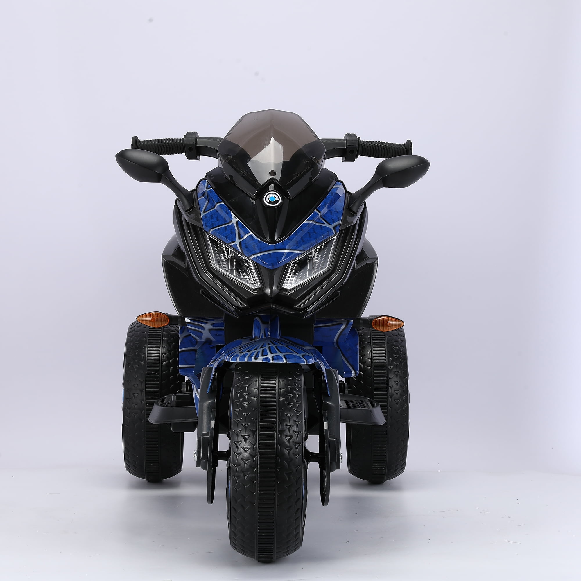 HNH Kids Motorcycle for 3-6 Year old, 3-Wheels Ride On Motorcycle, 12V Battery Powered Motorbike with PU Seat, Training Wheels/Manual Throttle/Lighting Wheels/Wireless