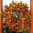 thumbnail image 4 of LmnLft Thanksgiving Artificial Pumpkin Maple Leaf Decoration, Festive Autumn Wall Hanging for Home, Door, or Halloween Party, 4 of 6