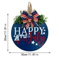 thumbnail image 3 of Lksixu Independence Day Welcome Door Sign for Front Door, 12" Star & Stripes Wooden Hanging Wall Plaque Sign with Bow, 4th of July Wood Wreaths Patriotic Door Hanger for Outdoor Porch Memorial Day, 3 of 6