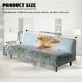 thumbnail image 7 of Jiueut Highland Cattle Lavender Print Armless Sofa Cover, Polyester Spandex Futon Sofa Cover Breathable Non-Armrest Couch Furniture Protector with Elastic Bottom, 7 of 7