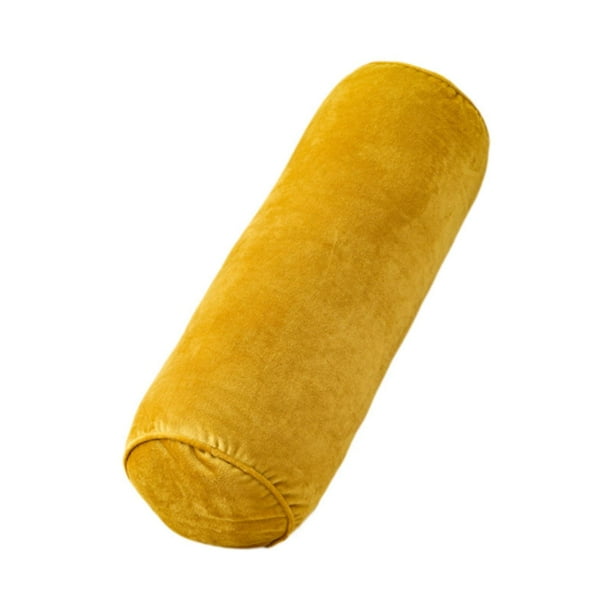 Cómoda almohada cervical suave y enrollable, almohada de cuello redonda para dormir, cama, coche, Amarillo