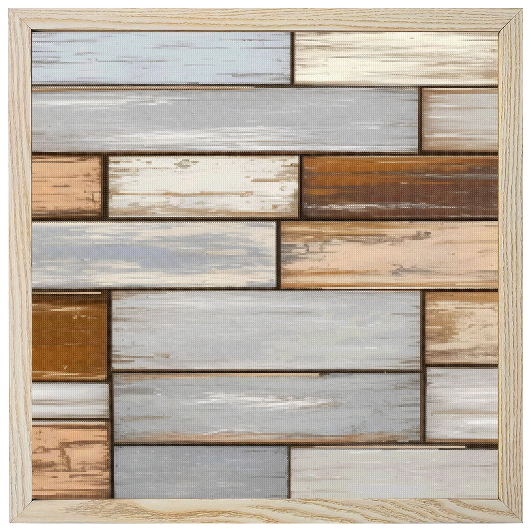 Diamond Painting Kits Grey Wood Grain 5D Diamond Painting Dots Gem Craft Framed Canvas Brown Rustic Vintage Wooden Full Drill Diamond Art Paintings for Living Room Wall Decor 12x12 Inch