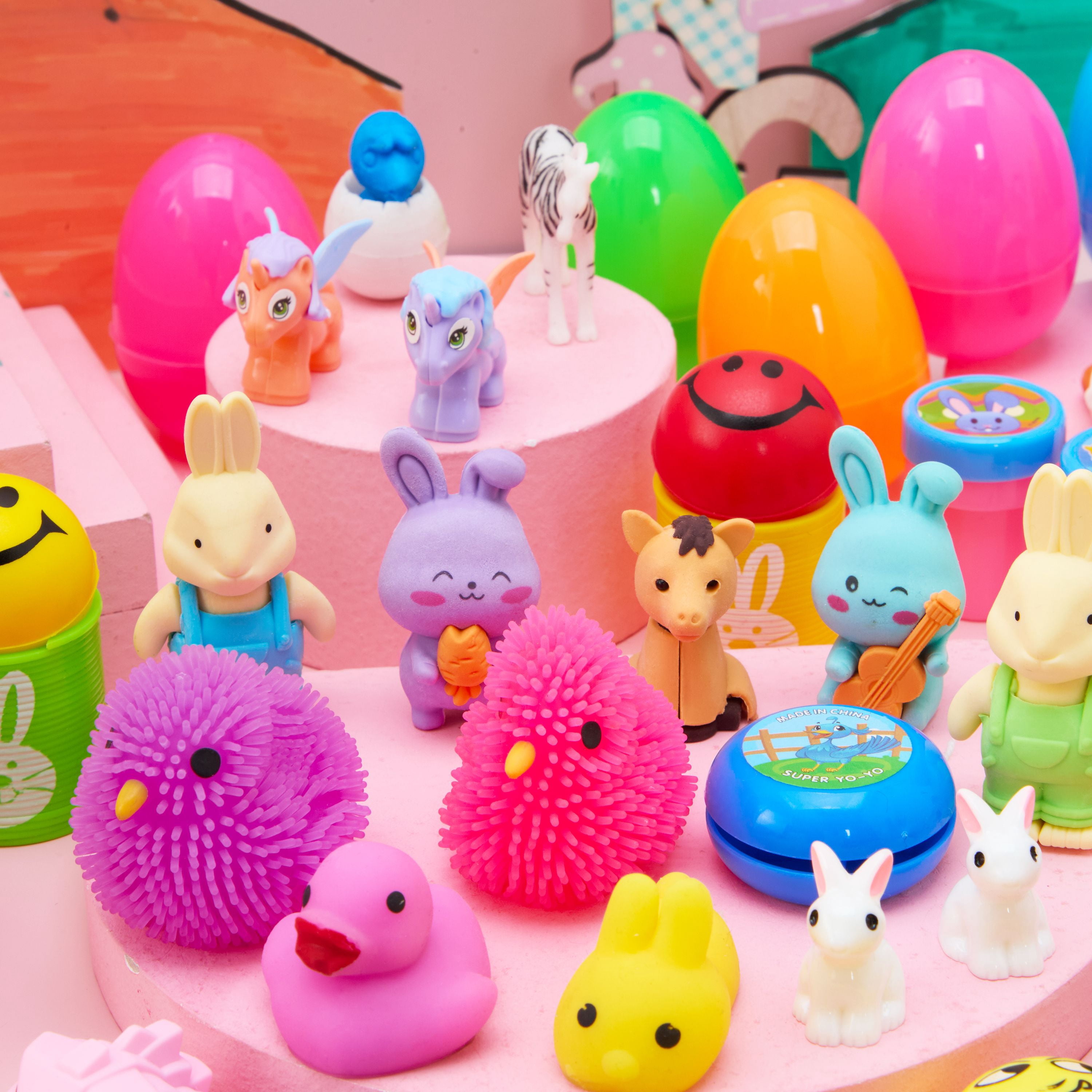 Joyfy 80 Packs Prefilled Easter Eggs with Assorted Toys,Easter Egg
