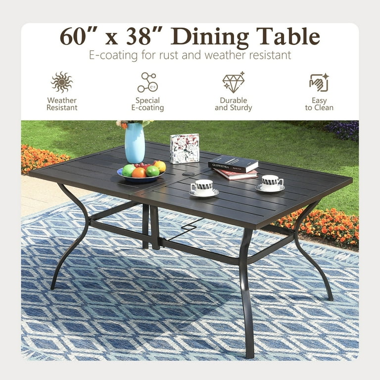Alpha Joy 8-Piece Outdoor Patio Dining Set with 13 ft Orange Red