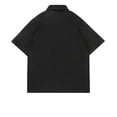 thumbnail image 3 of Camisas Elvqul Caballero Negro sin Estampado Manga Corta Playa Solapa, 3 of 3