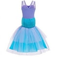thumbnail image 5 of Little Mermaid Dress Girl Fancy Dress Up Costume Kids Ariel Princess Cosplay Clothing with Accessories, 5 of 7