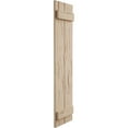 thumbnail image 4 of Ekena Millwork 11 1/2"W x 32"H Rustic Two Board Spaced Board-n-Batten Pecky Cypress Faux Wood Shutters (Per Pair), Primed Tan, 4 of 12