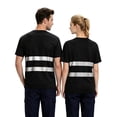 thumbnail image 4 of TOMVIGX Men Reflective Quick Dry T Shirt Night Running Cycling High Visibility Safety Workwear Black L, 4 of 6