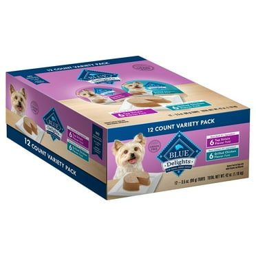 Blue Buffalo Life Protection Delights Natural Adult Wet Dog Food Pate Cups, Chicken and Sirloin 3.5 oz., 12 pk.
