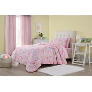 Your Zone Twin 5-Piece Pink Wildflower Polyester Bed-in-a-Bag Set