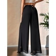 thumbnail image 4 of Women'S Chiffon Dress Beach Wide Leg Palazzo Pants Trouser Black L, 4 of 9