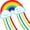 Rainbow Cloud, variant on Spaceship Kite Easy to Fly for Kids and Adults with String Reel,Beach Kites for Outdoor Games and Activities (Rainbow Cloud, 1)