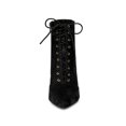 thumbnail image 6 of Unique Bargains Women's Pointy Toe Lace Up Side Zip Stiletto Heels Ankle Boots, 6 of 7