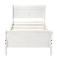 thumbnail image 3 of Hassch Wood Platform Bed Frame Twin Size Mattress Foundation Sleigh Bed, White, 3 of 10