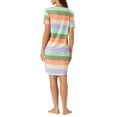 thumbnail image 3 of INSPIRE CHIC Women's Sleepshirt T-shirt Dress Colorful Striped Short Sleeve Nightshirt Nightgown XS Deep Color, 3 of 6