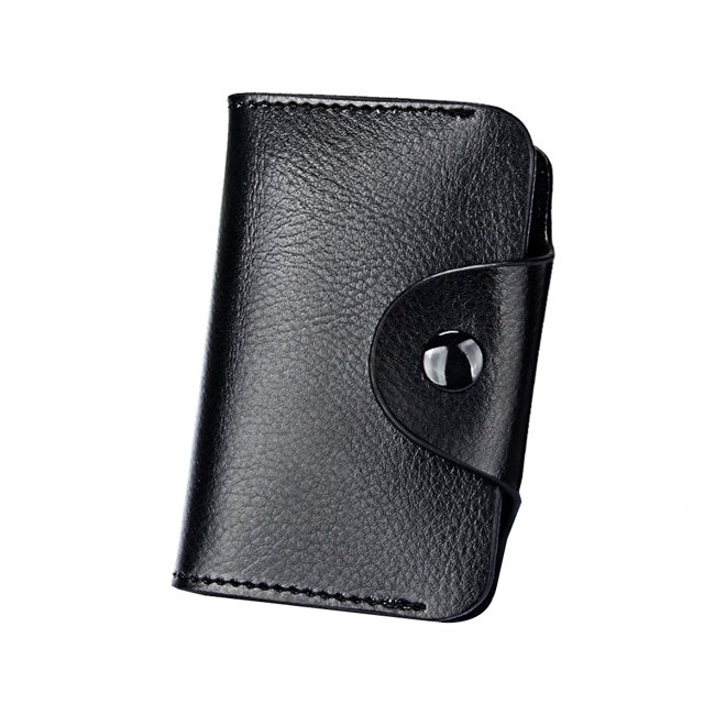Tarjeteros unisex de cuero vintage para hombre Estuche para tarjetas de crédito Mini carteras masculinas Monederos con botón minimalista seitruly BB6501-05B