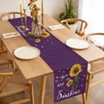 thumbnail image 3 of Purple Sunshine Sunflower Table Runner 36 Inches Long Farmhouse Dress Scarves, Pastoral Bees Farmhouse Floral Dining Tablerunner for Coffee Table/Kitchen Island/Party Décor, Small 13" x 36", 3 of 8