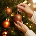 thumbnail image 6 of QISIWOLE Christmas Ball Ornaments Set of 6, Orange Shatterproof Lightweight Tree Balls, 2.36 x 2.36 in Plastic Ornament Set, for Christmas Tree Wreath Garland and Holiday Party Decor, 6 of 6