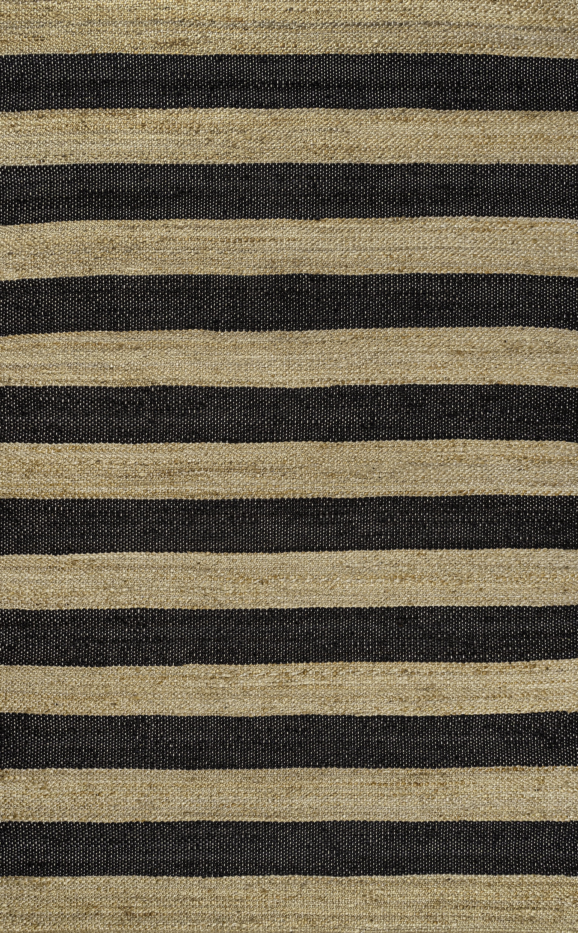 JONATHAN Y NATURAL FIBER 5 x 8 Area Rug, Jayden Rustic Farmhouse Woven Jute Stripe - Natural/Black, NRF202B-5