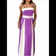 thumbnail image 1 of Vestido con Tirantes Finos y Colores Contrastantes para Mujer, Elegante, de Cintura Alta y con Aberturas Laterales. Violeta Oscuro L, 1 of 7